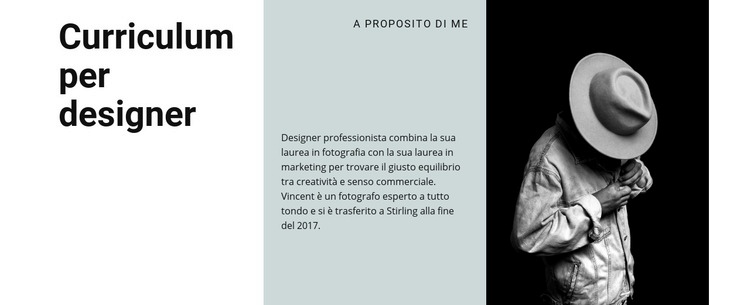 Curriculum per creatore d'arte Costruttore di siti web HTML