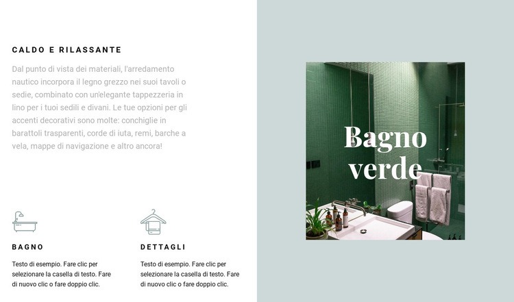 Bagno verde Mockup del sito web