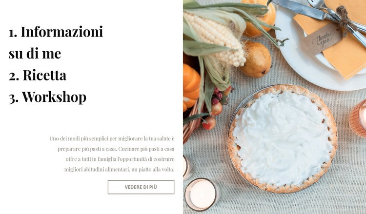 Blog di cucina Mockup del sito web