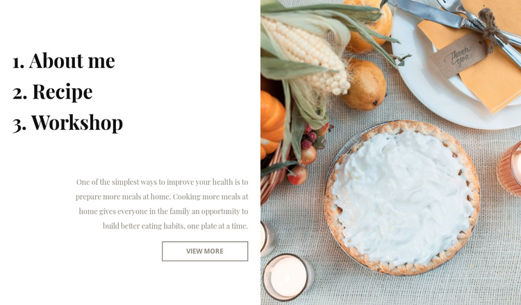 Cooking blog One Page Template