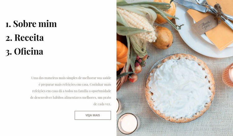 Blog de culinária Design do site