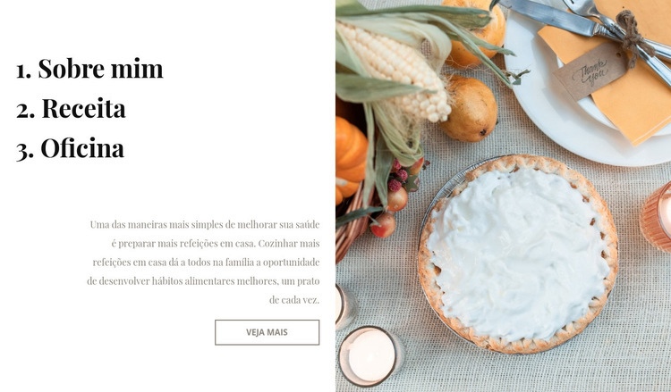 Blog de culinária Modelo de site