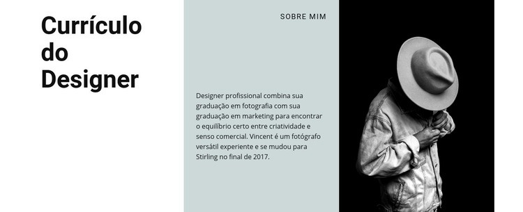 Currículo do criador de arte Modelo de uma página