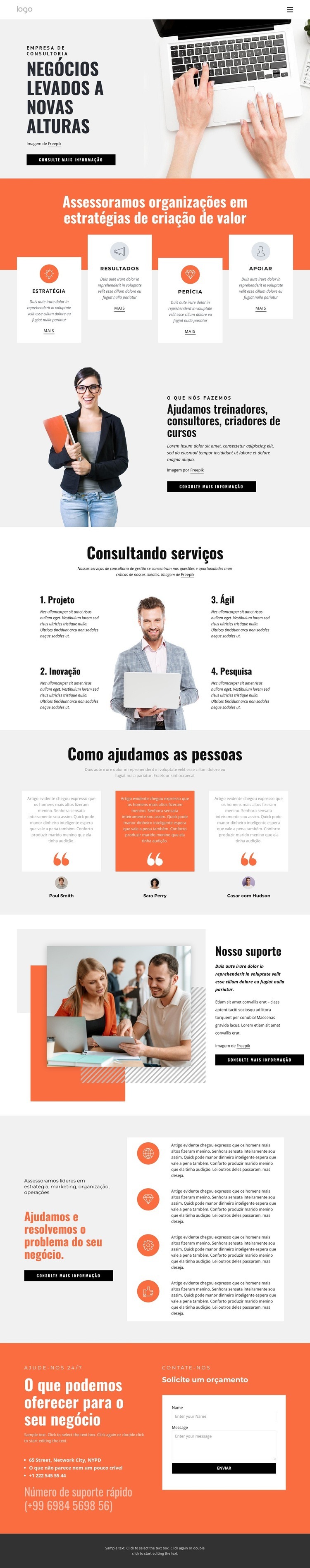 Estratégias de negócios eficazes Landing Page