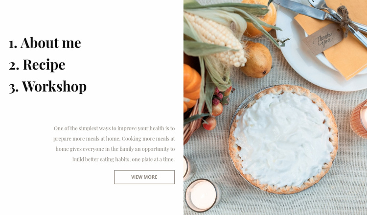 Cooking blog Squarespace Template Alternative
