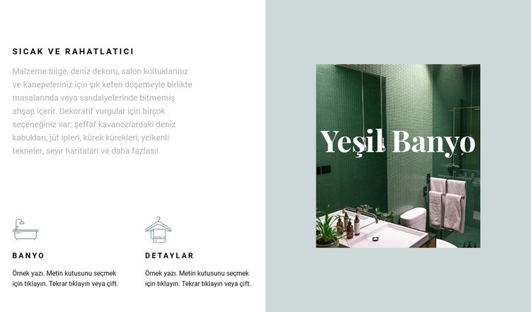 Yeşil banyo Açılış sayfası