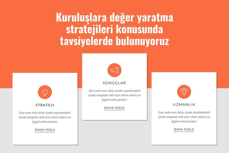 Müşteriler için değer yaratmak Web Sitesi Şablonu