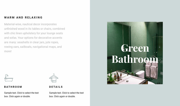 Green bathroom Web Page Design