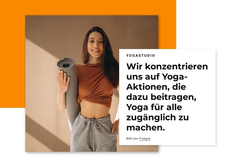 Wir konzentrieren uns auf Yoga-Aktionen Eine Seitenvorlage