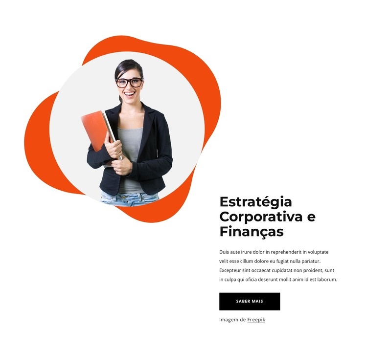 Estratégia corporativa Maquete do site