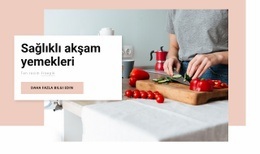 Sağlıklı Akşam Yemekleri - Bir Sayfa Şablonunu Sürükleyip Bırakın