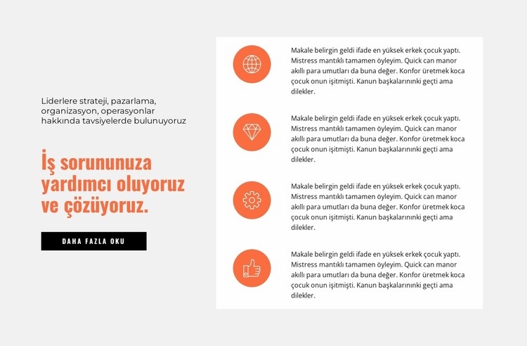 Sizin hedefleriniz bizim hedeflerimizdir Web Sitesi Mockup'ı