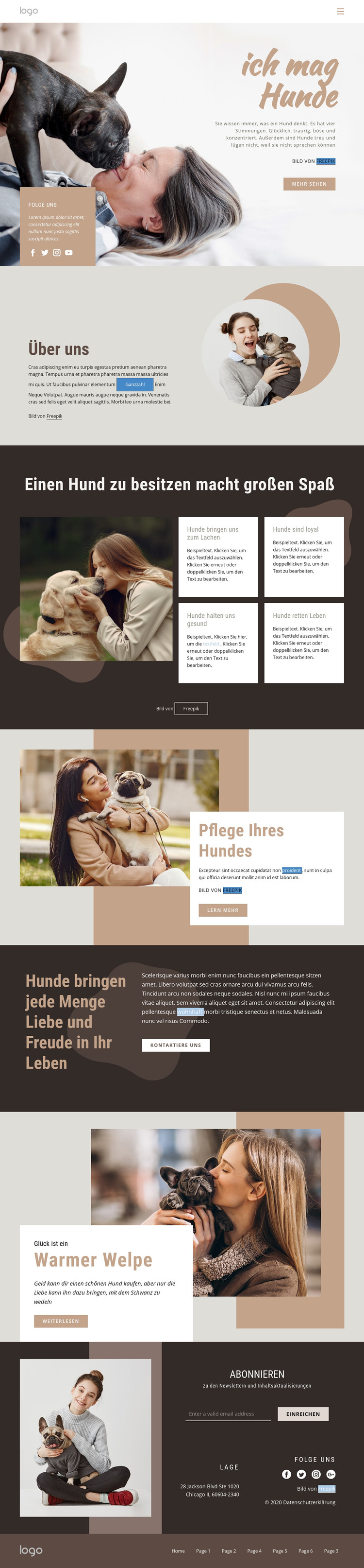 Alles über Hunde Website design