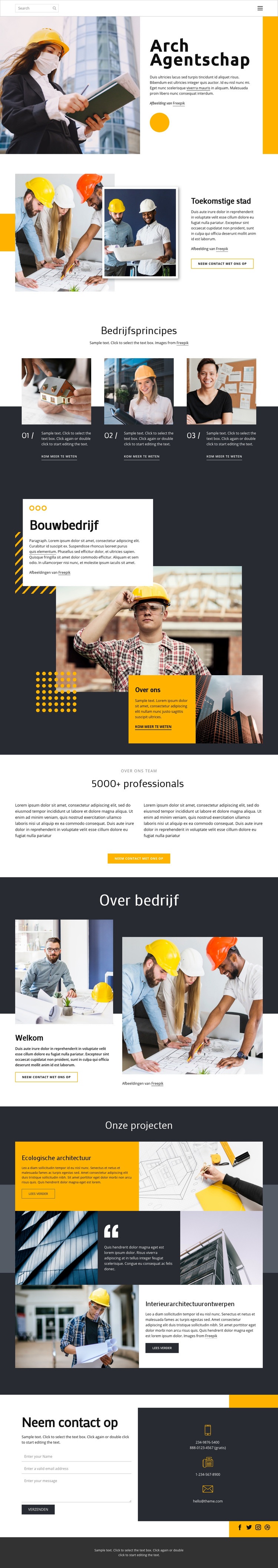 Bekroonde architecten Website Builder-sjablonen