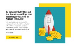 Bitcoin, Ethereum, Krypto-Nachrichten - Anpassbare Professionelle Vorlage Für Eine Seite