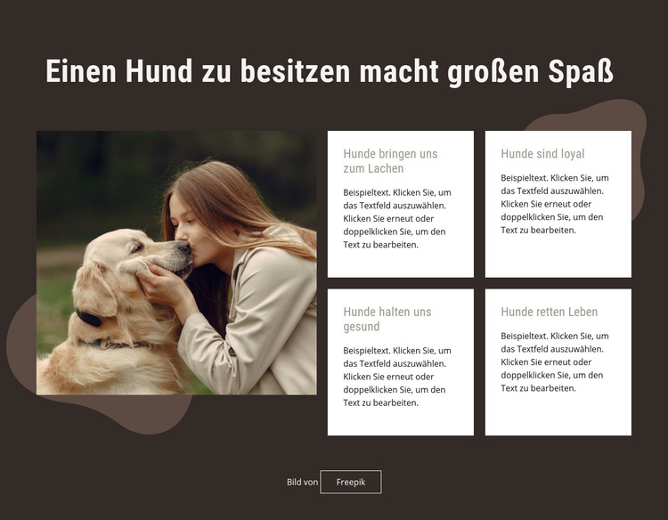 Einen Hund zu besitzen macht großen Spaß HTML Website Builder
