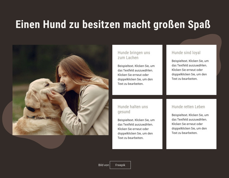 Einen Hund zu besitzen macht großen Spaß Website design