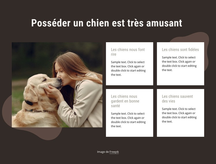 Posséder un chien est très amusant Conception de site Web