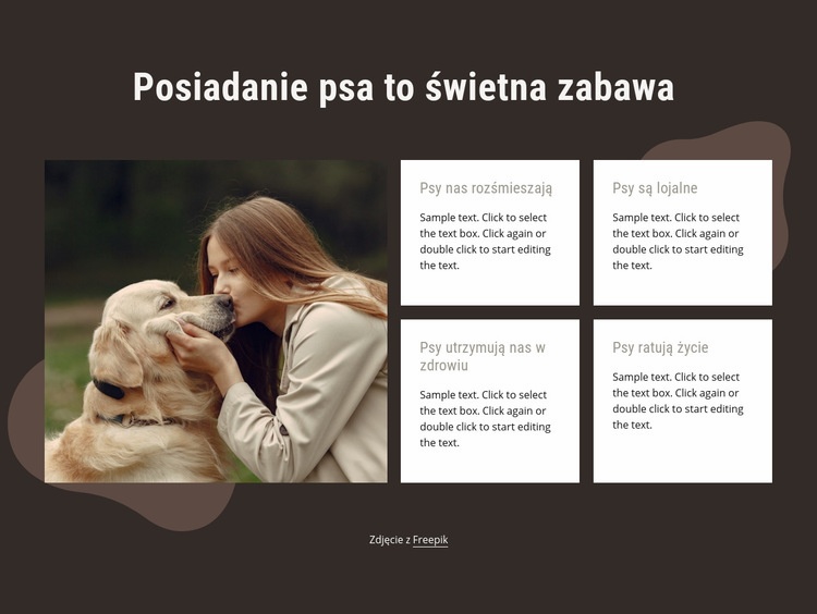 Posiadanie psa to straszna zabawa Projekt strony internetowej