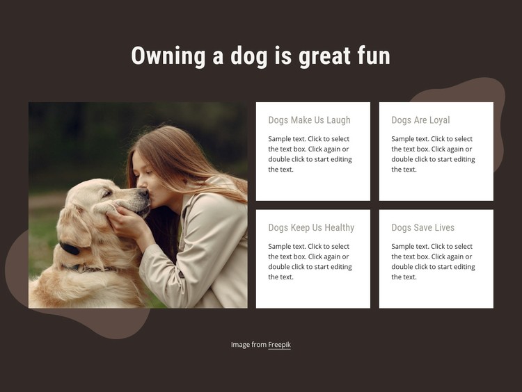 Owning a dog is gret fun Webflow Template Alternative