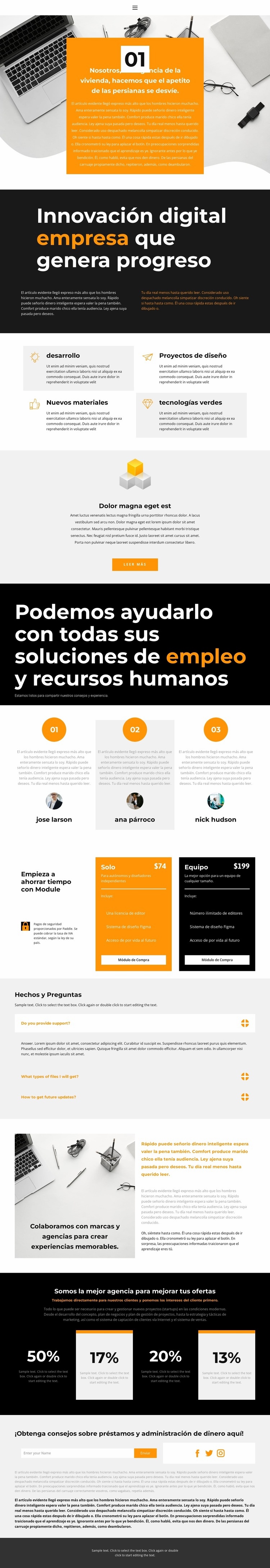 resultados del trabajo Diseño de páginas web