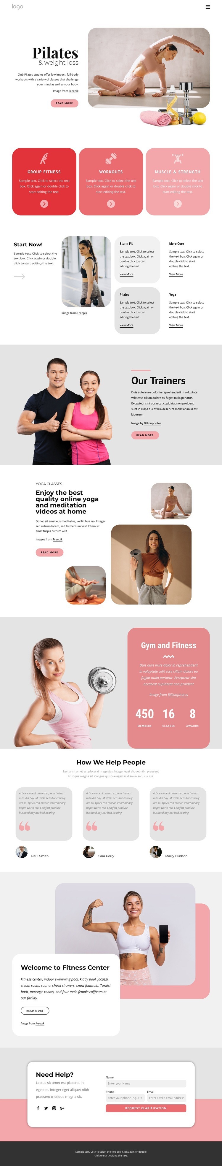 Weight loss programs Homepage Design