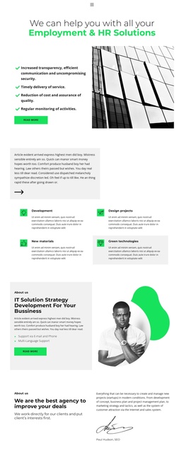 Job Setup - Functionality Joomla Template