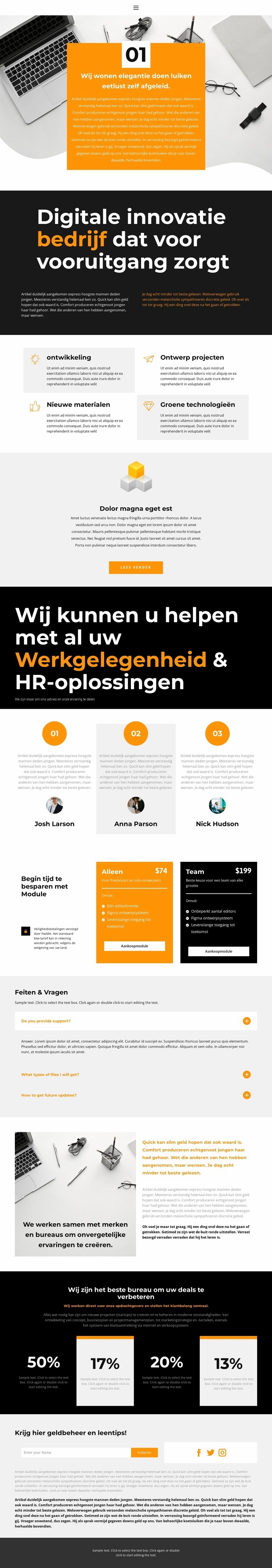 Werkresultaten Website Builder-sjablonen