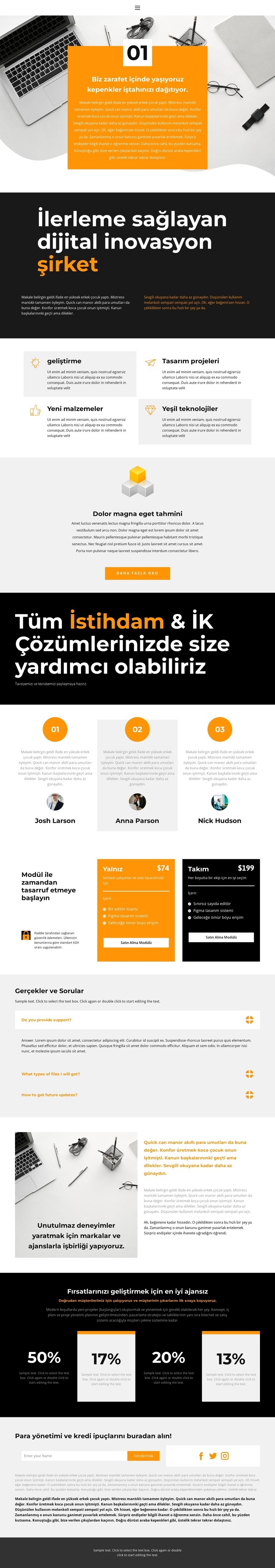 Çalışma sonuçları Html Web Sitesi Oluşturucu