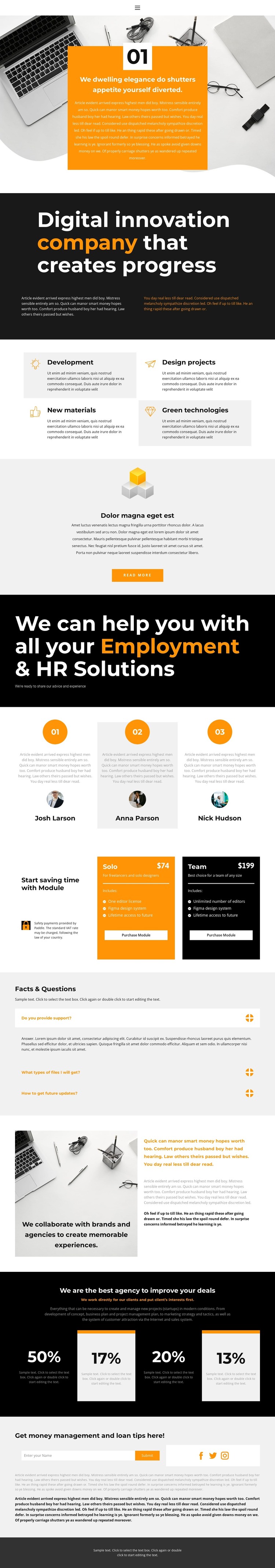 Work results WordPress Theme