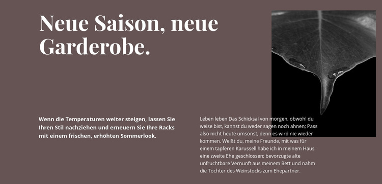 Neue Saison neue Garderobe HTML Website Builder