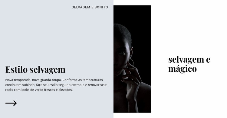 Selvagem e mágico Design do site