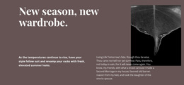 New Season New Wardrobe Web Page Design
