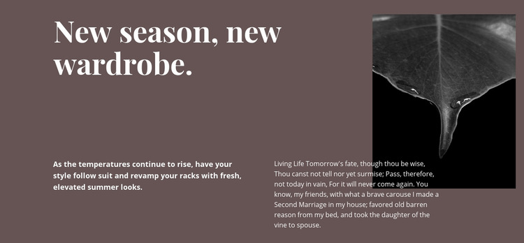 New season new wardrobe Web Page Design