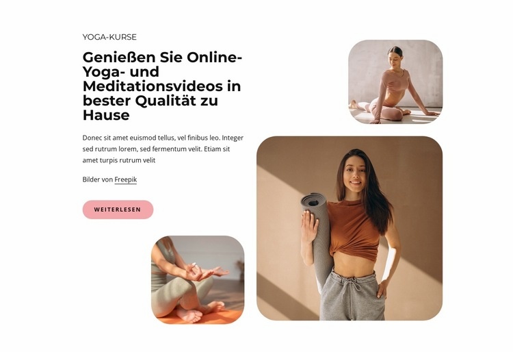 Hochwertige Online-Yoga-Kurse Website design