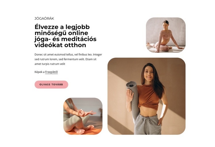 Minőségi online jógaórák HTML Sablon