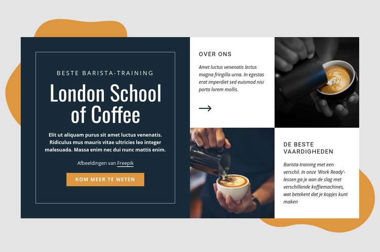 Londense koffieschool Website sjabloon