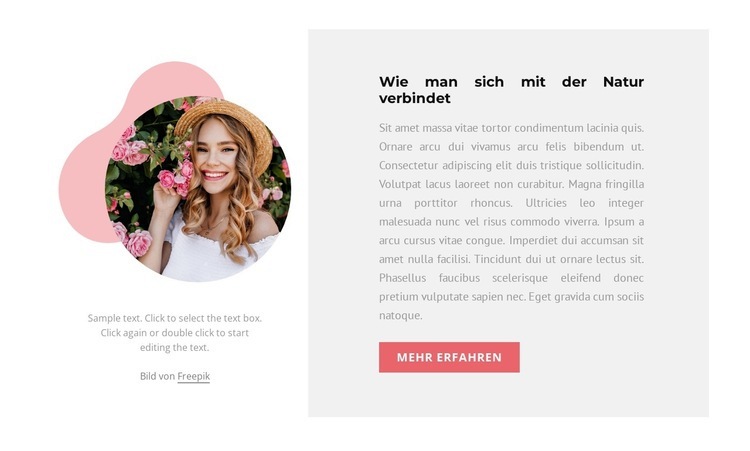 Text, Bild und Form HTML5-Vorlage