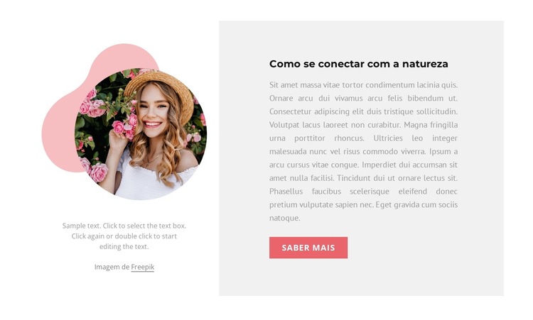 Texto, imagem e forma Modelo de site