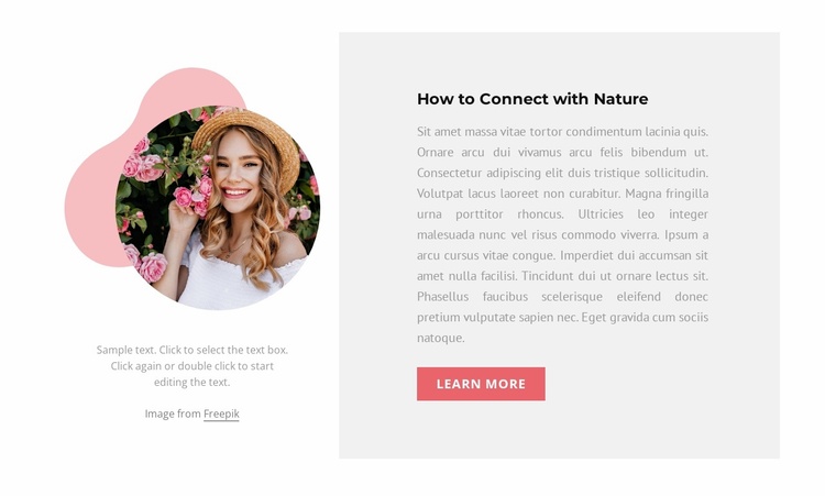 Text, image and shape Landing Page