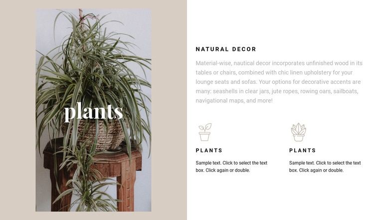 Rostliny a přírodní detaily Html Website Builder
