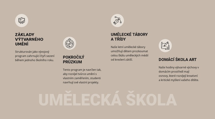 Vzdělávání na umělecké škole Webový design