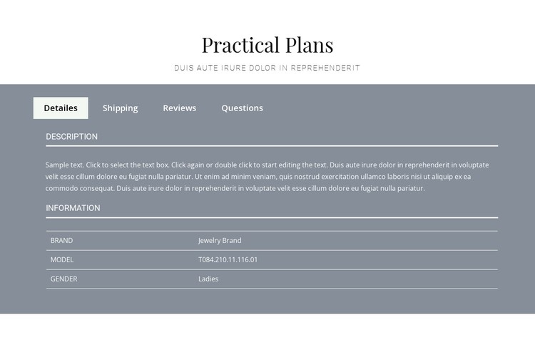 Practical plans CSS Template