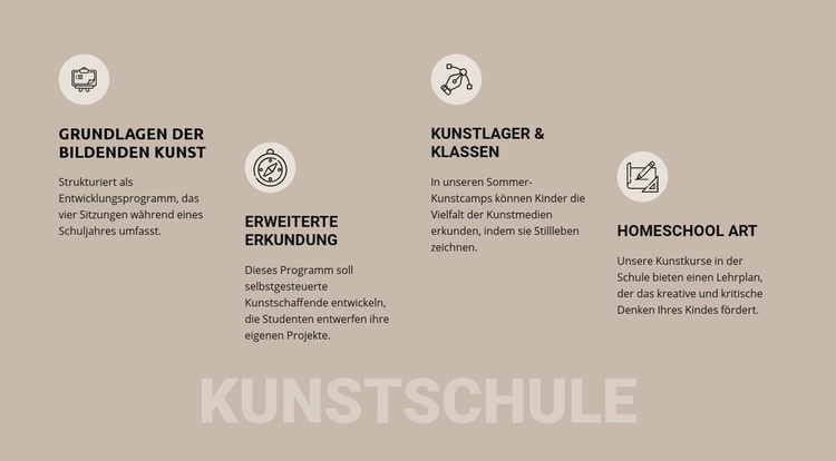 Kunstschulausbildung Website-Modell