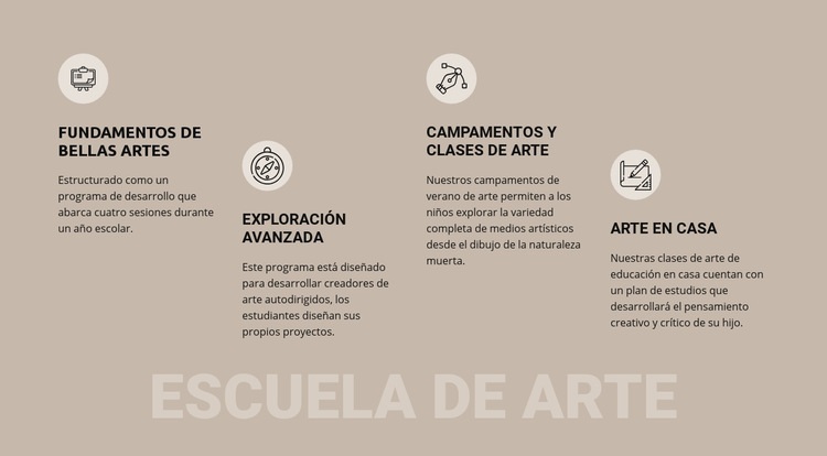 Educación en la escuela de arte Diseño de páginas web