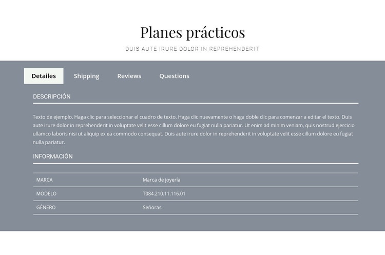 Planes practicos Plantilla CSS