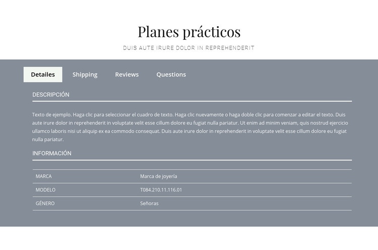 Planes practicos Plantilla HTML