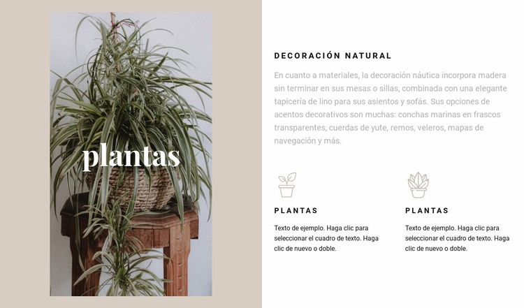 Plantas y detalles naturales Plantilla de sitio web
