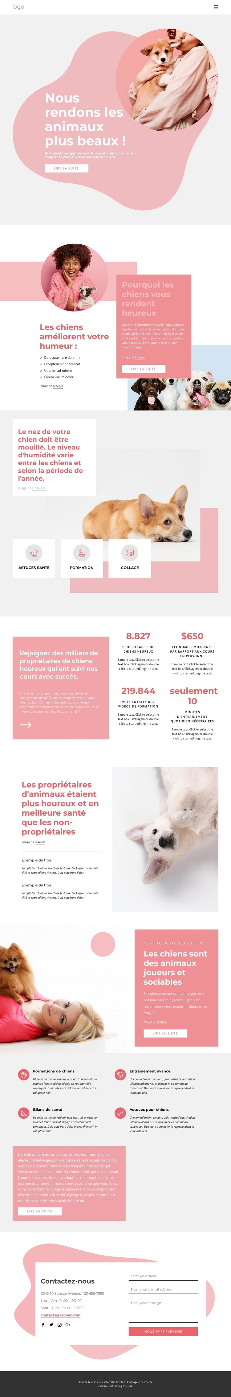 Tout pour vos animaux de compagnie Conception de site Web