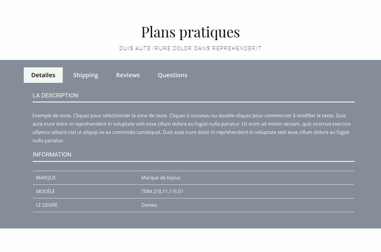 Plans pratiques Conception de site Web